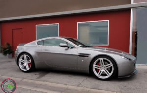 Aston Martin on Road Force RF5 20x8.5 front 20x10 Rear Silver Machine Face finish