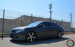 Toyota Camry on RoadForce RF004 20x8.5 front 20x9.5 rear Gunmetal machine face finish