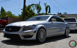 CLS63 on Road Force RF15 20x8.5 front 20x10 Rear Silver Machine Face finish