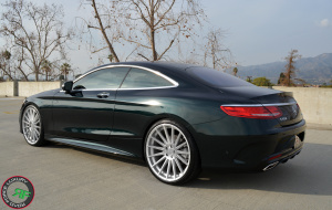 Mercedes S550 coupe on 22x9 22x10.5 RoadForce RF15 Silver machine face