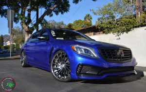 Mercedes S550 on 22x9 22x10.5 RoadForce RF16 Graphite machine face tinted clear