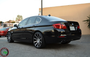 BMW 525i on 20x9 20x10.5 RoadForce RF10 matte black machine face