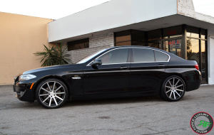 BMW 525i on 20x9 20x10.5 RoadForce RF10 matte black machine face