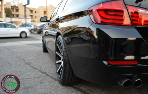 BMW 525i on 20x9 20x10.5 RoadForce RF10 matte black machine face