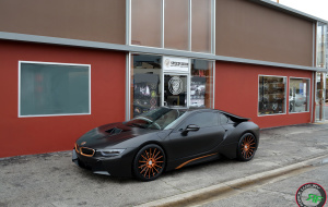 BMW I8 on RoadForce RF15 wheels 21x9 front 21x10.5 rear custom finish