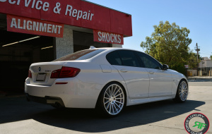 BMW 535i on RoadForce RF15 wheels 21x9 front 21x10.5 rear Silver machine face finish