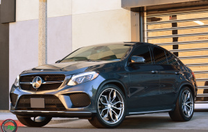 Mercedes GLE coupe on RoadForce RF17 Satin gunmetal machine face finish 22x10 22x11.5