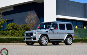 Mercedes G55 on Road Force RF25 24x10 Silver Brush Face finish